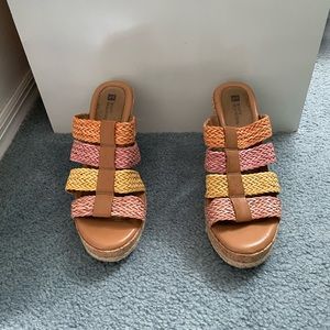 White Mountain spring colorful wedge sandals